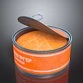 Open Sealevel Tuna Can With Orange Fish Meat And Opened Lid