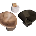 Stylish Accent Chairs Brown White Dark Green Round Curved Designs with Metal Bases