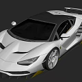 Sleek Silver Sports Car With Black Roof Yellow Accents And Rear Spoiler Sporty Exterior Design