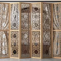 New Chinese Style Screen Partition 3d model