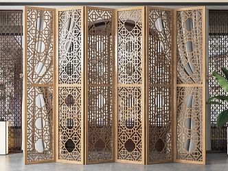 New Chinese Style Screen Partition 3d model