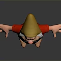 Cute Gnome Character With Yellow Hat White Beard And Red Outfit Standing On Gray Background