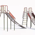 Industrial LOFT Slide Playground Old Slide 3d model