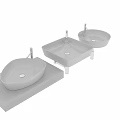 Stylish Ceramic Washbasins with Chrome Faucets Wall Mounted and Countertop Designs