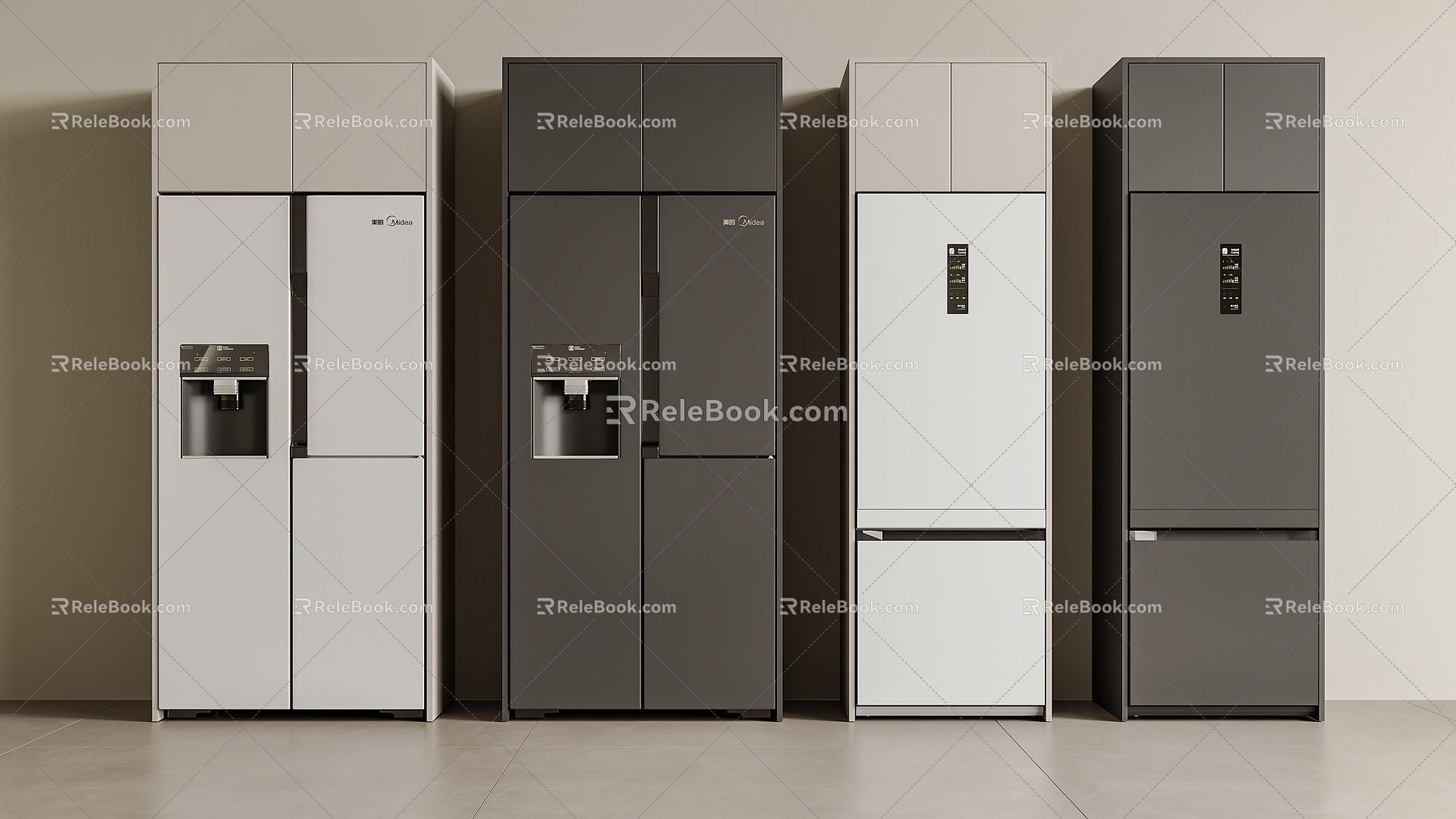 Modern refrigerator smart refrigerator double door refrigerator single door refrigerator T door refrigerator small refrigerator 3d model