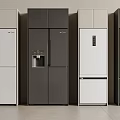 Sleek Modern Refrigerator Designs In White And Gray Colors For Kitchen Home Appliances