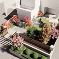 Garden Landscape Design With Colorful Trees Rock Formations Water Feature And Greenery