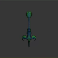 Blue Green Feathered Raptor Dinosaur 3D Character Model Running With Open Mouth And Sharp Claws