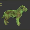 Lifelike Brown Dog Sculpture in Standing Pose with Detailed Features on Gray Background