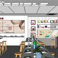 Digital Store With Display Wall Fingerprint Decor And Laptop Experience Area 3d model