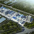 Modern Industrial Plant Facility With Multiple Buildings Storage Tanks And Green Surroundings