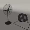 Modern Black Air Conditioner Fans With Metal Mesh Covers And Dual Stand Styles