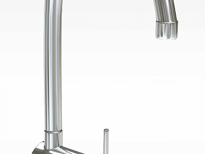 Modern Stainless Steel Kitchen Faucet With Tall Spout And Single Handle Design 3d model