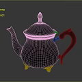 Brass Teapot With Floral Engravings And Vintage Design For Home Use