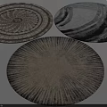 Round Rugs with Three Different Textured Patterns for Modern Home Interior Decor 3d model