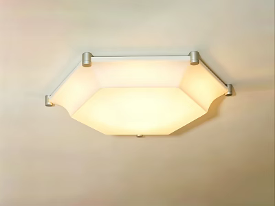 Modern Hexagonal White Ceiling Light With Metal Frame For Indoor Lighting 3d model