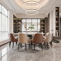 Modern Living Dining Interior Design With Sofa Armchairs Pendant Lights And Large Windows