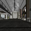 New Chinese Style Hall Hotel Lobby Hotel Lobby Hotel Front Desk Reception Area Front Desk VIP Waiting Area Front Desk Background Wall 3d model