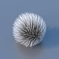 Fluffy Silver Gray Furry Decorative Ball on Light Blue Surface for Living Accessories