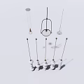 Modern Pendant Lights With Contemporary Design And Stylish White Base Frames 3d model