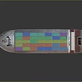 Vibrant Container Ship With Multicolored Cargo Containers And Red White Hull For Maritime Transport