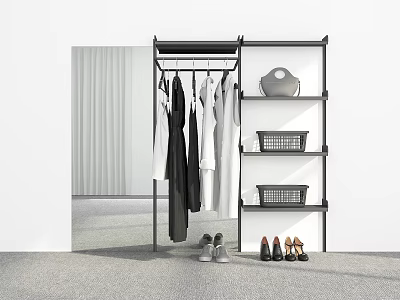 Modern Clothes Hanger Clothes Rack Storage Hanger Storage Rack Shelf 3d model