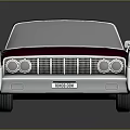 Vintage Red Classic Car With Black Roof Chrome Details And White Wheels