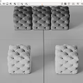 POLIFORM Sofa Stool Fabric Stool 3d model