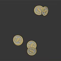 Stacked Gold Coin Inspired Jewelry Accessories With Shiny Metallic Surface And Dollar Signs