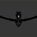 Detailed Mythical Fantasy Dragon Character With Black Scales And Blue Wings