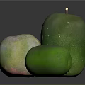 Fresh Green Mangoes On Dark Surface For Fresh Food Display And Photography