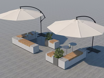 Modern Outdoor Chair Outdoor Sitting Stool Multifunctional Tree Pool Casual Sitting Stool Milk Tea Casual Seat Shrub Parasol 3d model