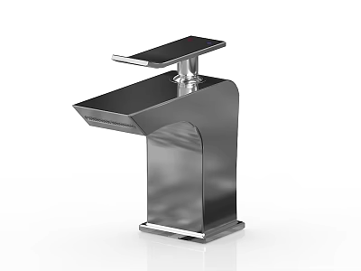 Modern Sleek Metallic Faucet With Single Handle And Shiny Surface Design 3d model