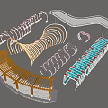 Modern Gallery Frame Special-shaped Landscape Gallery Frame Leisure Pavilion Gallery Frame Park Gallery Frame Construction 3d model