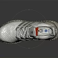 White Knitted Upper Running Shoes With 3D Printed Sole And Three Stripes Design