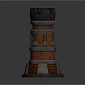 Tower defense sentry tower air defense watchtower observatory tower loft 3d model