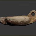 Ancient Terracotta Sculpture With Two Handles And Carved Patterns On Surface 3d model