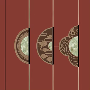Door handle combination metal handle 3d model