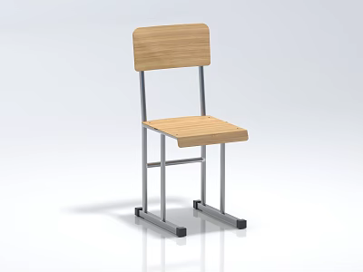 Sturdy Wooden Desk With Metal Frame For Modern Home Office Setup 3d model