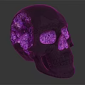 Decorative Skull Ornament Set with Purple Glitter Eyes and Skull Accents for Modern Home Decor