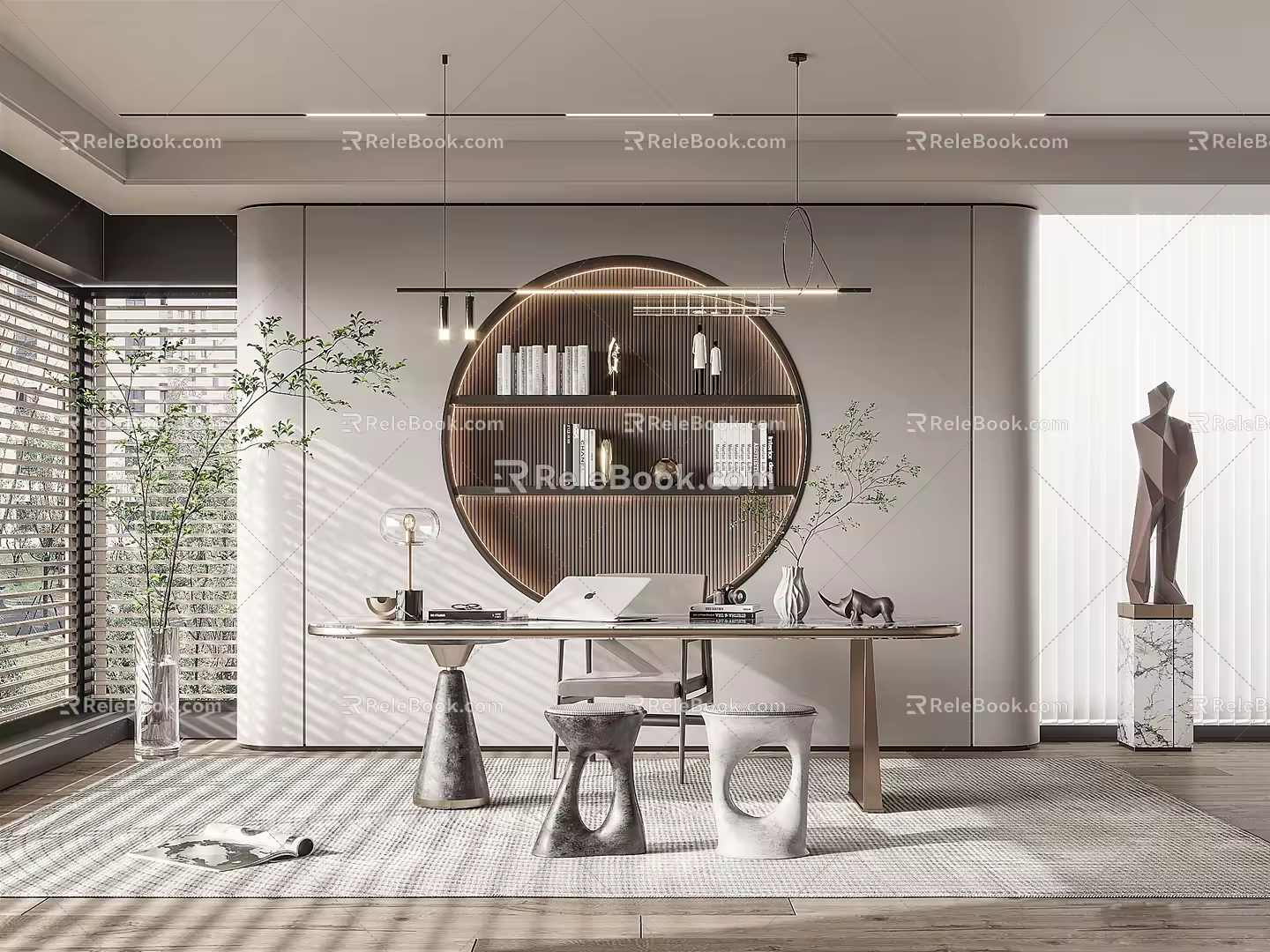 Modern study 3d model