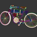 Vintage Blue Motorcycle With Brown Seat White Wheels And Chrome Details