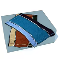Colorful Striped Edge Towels In Blue Brown Beige For Daily Household Use