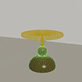 Modern Wooden Side Table With Round Top And Spherical Bell Shaped Base 3d model