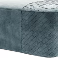 Modern Square Velvet Ottoman In Red And Blue With Woven Texture For Living Room