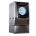 Modern Stainless Steel Front Load Washing Machine With Transparent Circular Window