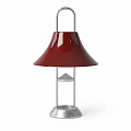 Outdoor Lamps With Bell Shaped Shades In White Red Silver And Metal Bases
