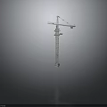 Tall Construction Tower Crane With Extended Boom And Metal Structure