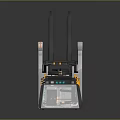 Modern Industrial Electric Stacker Featuring Transparent Cabin And Black Yellow Design