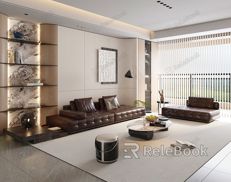 Modern Simple Guest Restaurant Entry Daping Floor Guest Restaurant Living Room Dining Room model